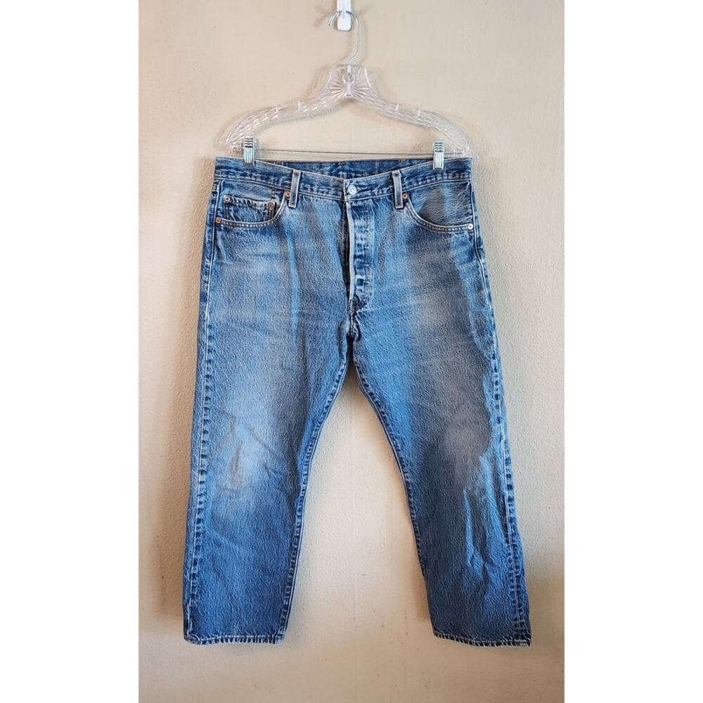 Levis 501 XX Jeans Mens 38x32 Light Wash Denim Button Fly - Picture 8 of 12